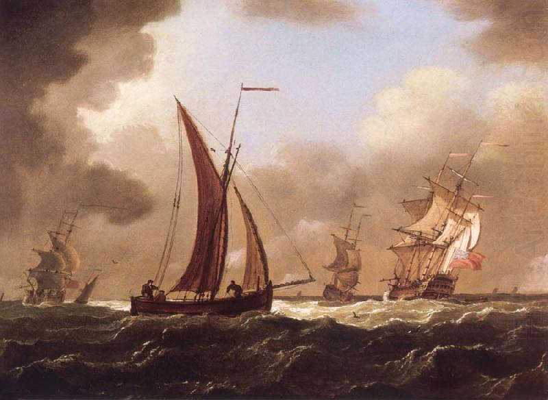 Francis Swaine Small craft at sea in a stiff breeze china oil painting image
